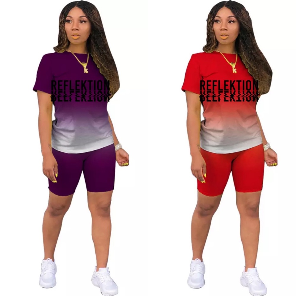 Two toned color two piece sets